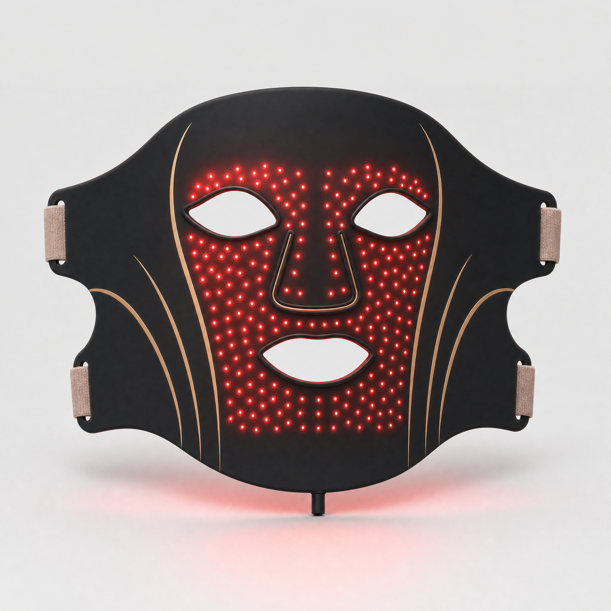 Le masque ONDESSA de face, LED rouges 630 nm allumées