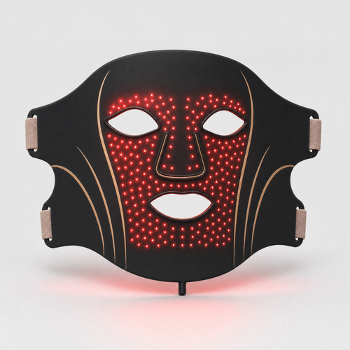 Le masque ONDESSA de face, LED rouges 630 nm allumées