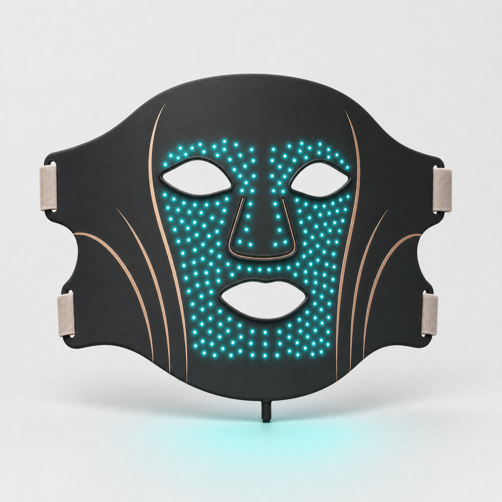Le masque ONDESSA, LED cyan 490 nm allumées